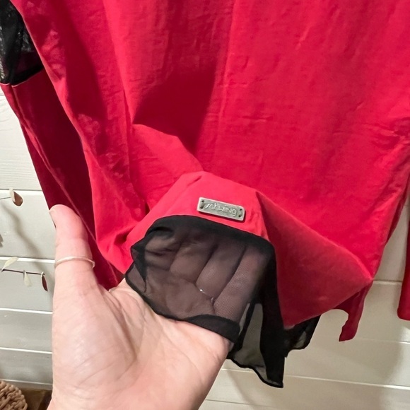 SCHWIING black and red mesh top size XL - Picture 5 of 7